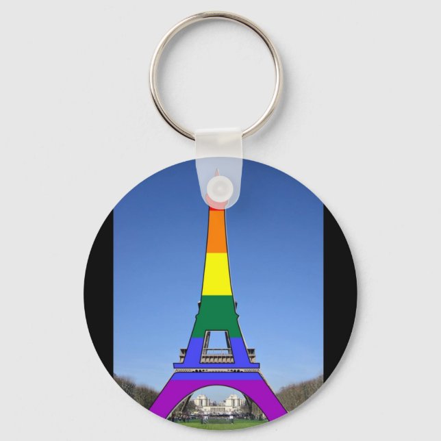Llavero Orgullo arcoiris Torre Eiffel (Anverso)