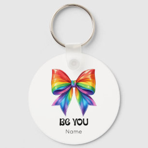 Llavero Orgullo Be You - Coqueta arcoiris personalizada