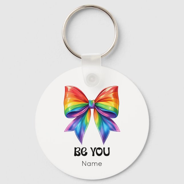 Llavero Orgullo Be You - Coqueta arcoiris personalizada (Anverso)