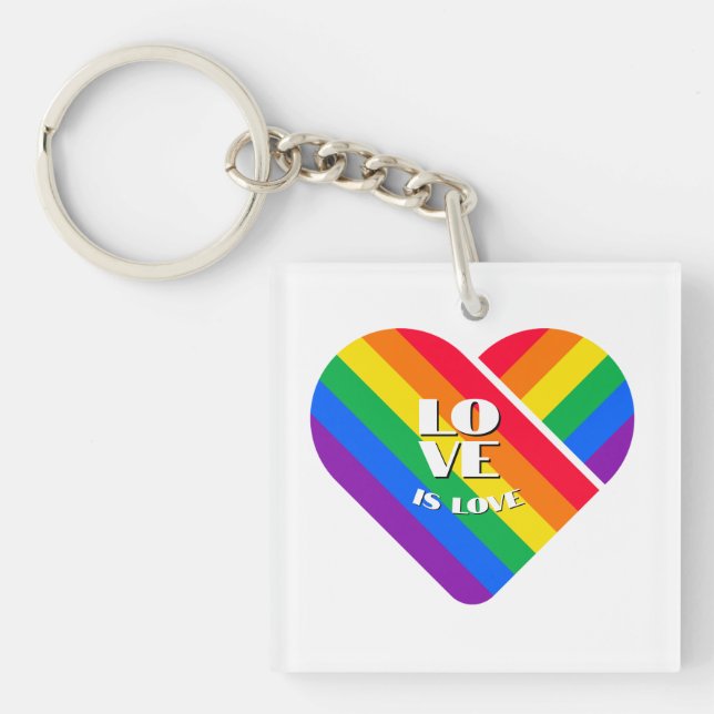 Llavero Orgullo Corazón Arcoíris   (Frente)