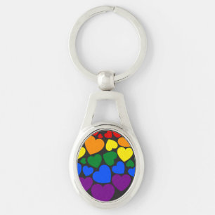 Llavero Orgullo - corazón de color arcoíris gay para el am