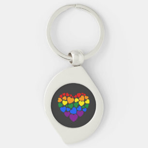 Llavero Orgullo - corazón de color arcoíris gay para el am