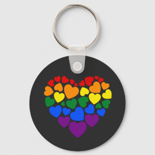 Llavero Orgullo - corazón de color arcoíris gay para el am