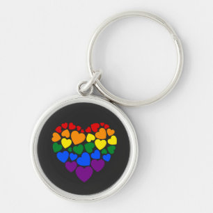 Llavero Orgullo - corazón de color arcoíris gay para el am