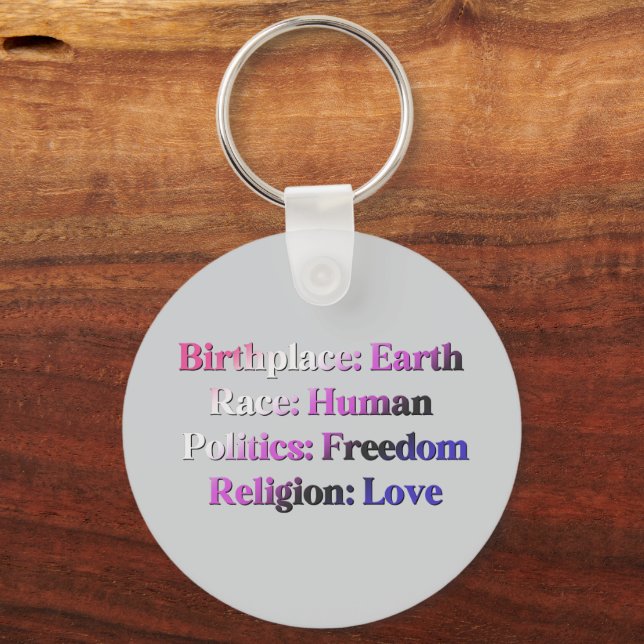 Llavero Orgullo de fluidos de género - Lugar de nacimiento (Anverso)