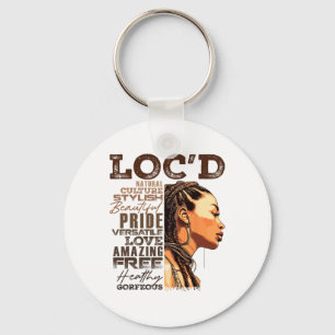 Llavero Orgullo de pelo de Loc'd Black Queen Afro Chica