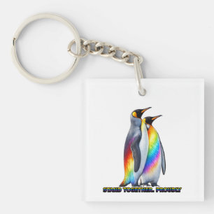 Llavero Orgullo de Pingüino Arcoíris Unidos