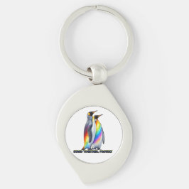 Llavero Orgullo de Pingüino Arcoíris Unidos