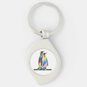 Llavero Orgullo de Pingüino Arcoíris Unidos