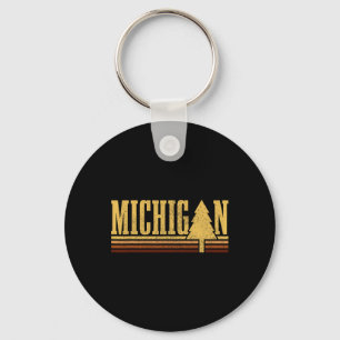 Llavero Orgullo del estado del árbol vintage de Michigan C