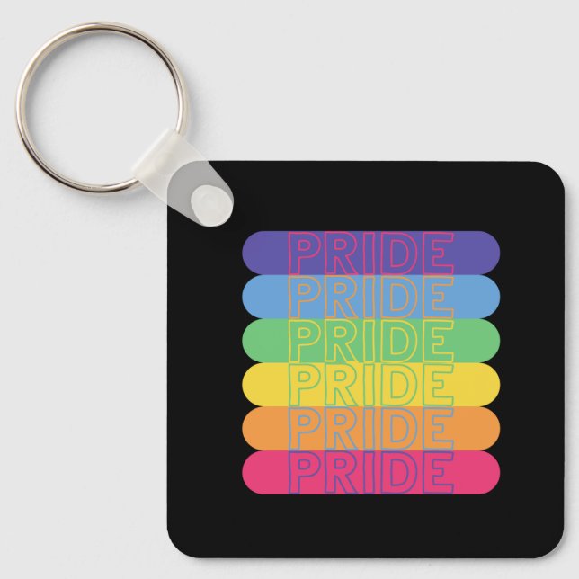 Llavero Orgullo en colores arcoiris (Anverso)