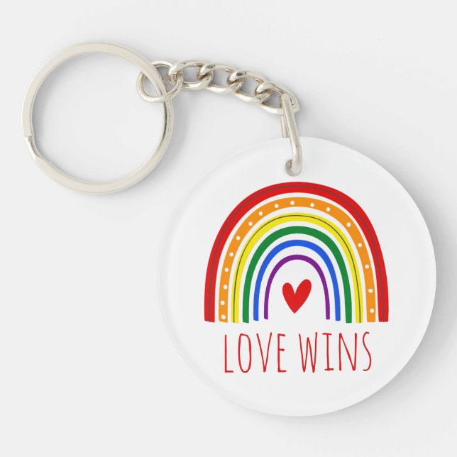 Llavero Orgullo Gay Amor Gana Arcoíris LGBT (Frente)