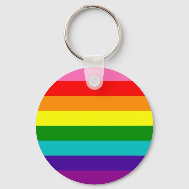 Llavero Orgullo gay arcoiris LGBT Original Bandera de 8 fr (Anverso)