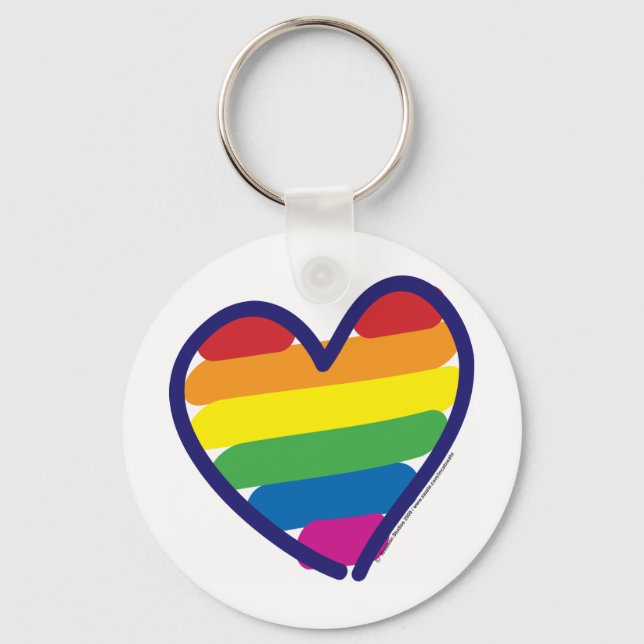 Llavero Orgullo Gay Corazón Arcoiris (Anverso)