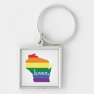 Llavero Orgullo gay de Wisconsin Mapa del hogar