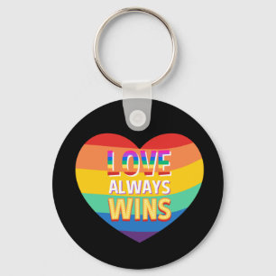 Llavero Orgullo gay- el amor siempre gana. Color arcoiris.