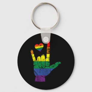 Llavero Orgullo Gay Lenguas de Rótulo ASL Concienciación s