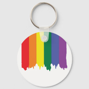 Llavero Orgullo gay LGBT Arcoiris con pintura