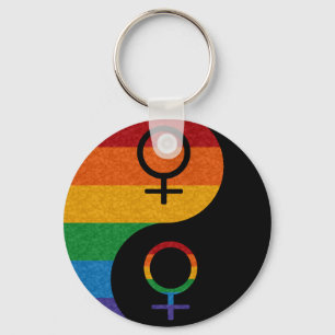 Llavero Orgullo lesbiano Yin y Yang