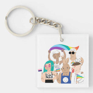 Llavero Orgullo LGBT+. Amor GAY. Bandera del arcoíris.