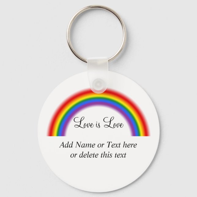 Llavero Orgullo LGBT arcoiris con texto personalizado El a (Anverso)
