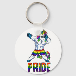 Llavero Orgullo Lgbt Bodybuilding Unicorn Músculo Lesbiana