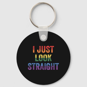 Llavero Orgullo LGBT Gay Lésbico Queer Retro Yo Miro Recto