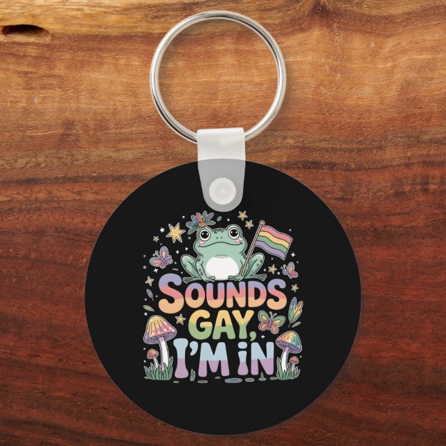 Llavero Orgullo LGBT suena gay en el que estoy (Anverso)