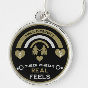 Llavero Orgullo LGBTQ Gay de Discapacidad en silla de rued