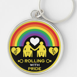 Llavero Orgullo LGBTQ Gay de Discapacidad en silla de rued