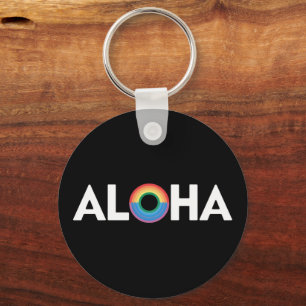 Llavero Orgullo LGBTQ Isla Arcoíris Aloha Hawái