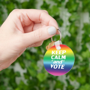 Llavero Orgullo "Mantengan la calma y Voten", lgbtq, arcoi