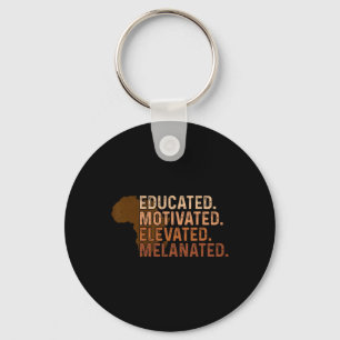 Llavero Orgullo negro con motivación educada elevado