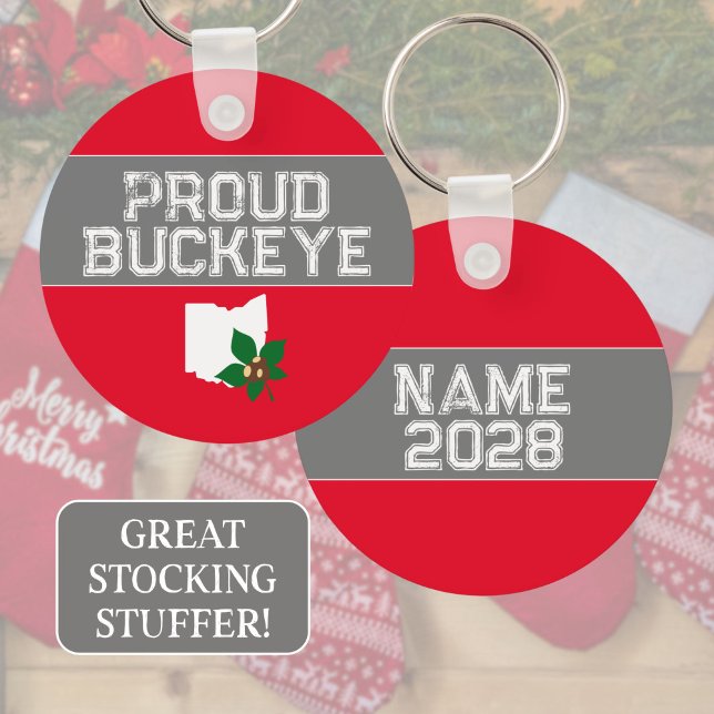 Llavero Orgullo Ohio Buckeye (Customizable Keychain makes a great gift for any proud buckeye from Ohio!)