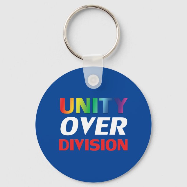 Llavero Orgullo "Unidad sobre División", lgbtq, azul lgbt (Anverso)