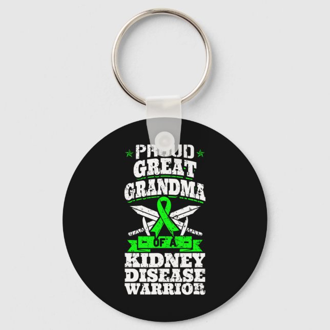 Llavero Orgullosa Abuela De Guerrero De La Enfermedad Del  (Anverso)