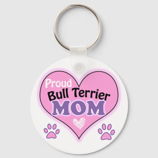 Llavero Orgullosa Bull Terrier Mom (Anverso)