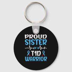 Llavero Orgullosa Hermana De Un Guerrero De T1d Con cuello