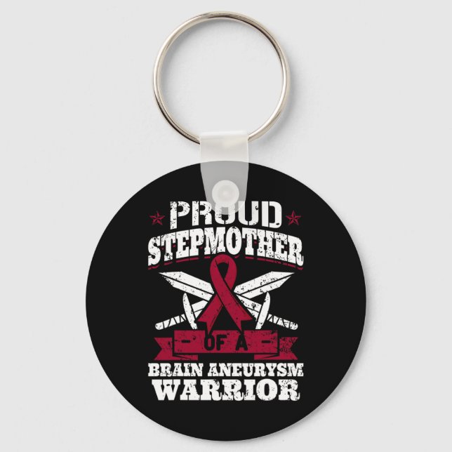Llavero Orgullosa Madre De Un Guerrero De Aneurysmo Cerebr (Anverso)