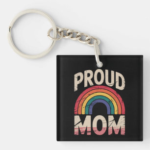 Llavero Orgullosa Mamá Arcoíris LGBTQ Orgullo Gay Aliada