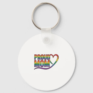 Llavero Orgullosa Mamá Corazón Arcoíris Diseño de Grabado