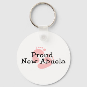 Llavero Orgullosa Nueva Abuela Huellas de Bebé Niña