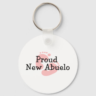 Llavero Orgullosa Nueva Abuelo Huellas de Bebé Niña