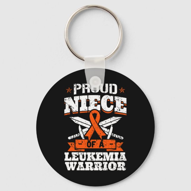 Llavero Orgullosa sobrina de sangre de guerrero de leucemi (Anverso)