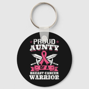 Llavero Orgullosa Tía De Guerrero Del Cáncer De Mama Pink