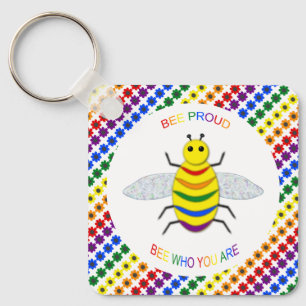 Llavero Orgulloso arcoíris y flores de la comunidad LGBT