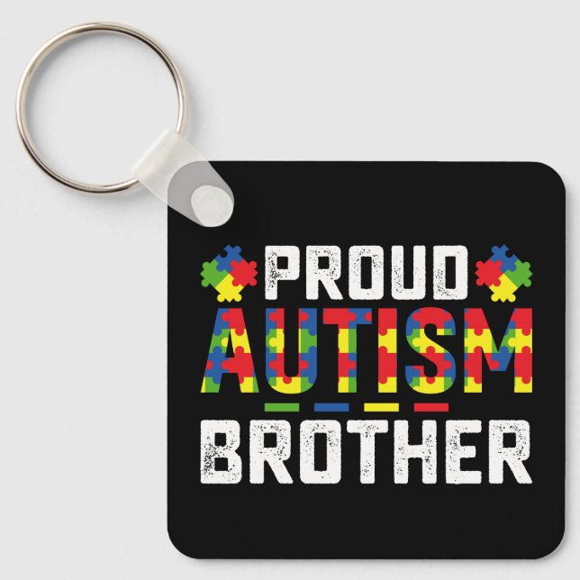 Llavero Orgulloso autismo Hermano Conciencia Familia Autis (Anverso)