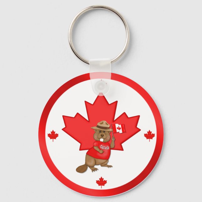 Llavero Orgulloso castor canadiense (Anverso)