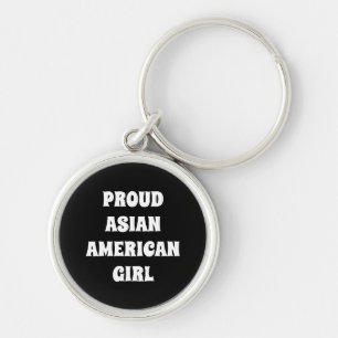 Llavero Orgulloso Chica asiático-americano, Keychain blanc