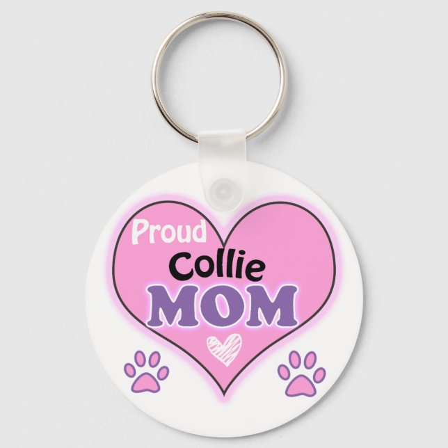Llavero Orgulloso Collie Mom (Anverso)